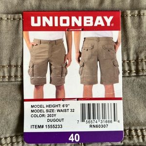 Unionbay Cargo Shorts - color dugout (tan), size 40